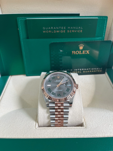 Super Clone Rolex Datejust 41 Two-Tone with Wimbledon Roman Dial and Fluted Bezel – Ref 126331
