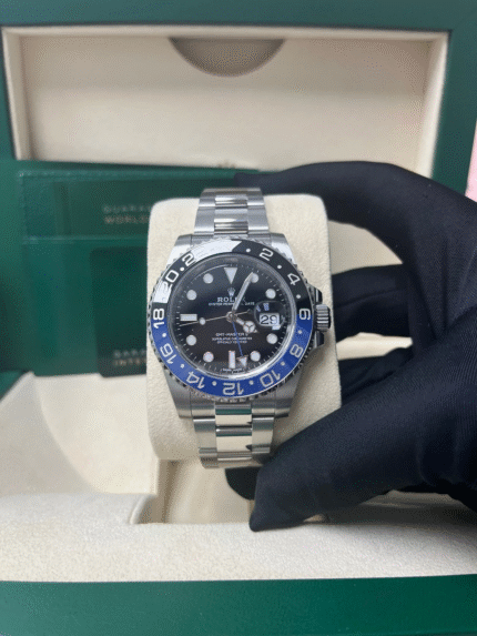 Super Clone Rolex GMT-Master II Batman replica with black and blue bezel, black dial, Oyster bracelet – 1:1 Swiss replica