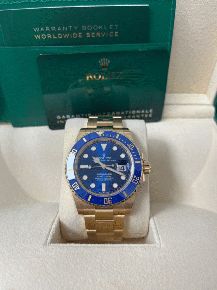1:1 Swiss Super Clone of Rolex Submariner 126618LB in yellow gold with blue dial and bezel – premium replica watch