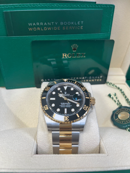 Two-tone Super Clone Rolex Submariner 126613LN replica with black dial and ceramic bezel