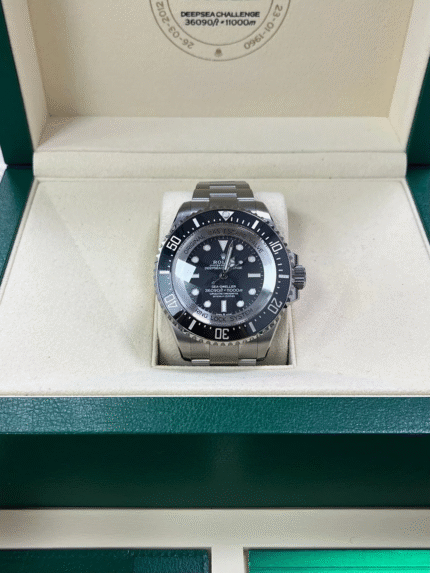 Super Clone Rolex Deepsea Challenge 126067 replica with black dial, RLX titanium-style case and ceramic bezel