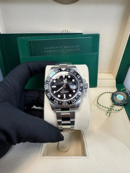 Super Clone Rolex GMT-Master II 116710LN with 40mm stainless steel case, black ceramic bezel, and black dial – Swiss GMT replica watch