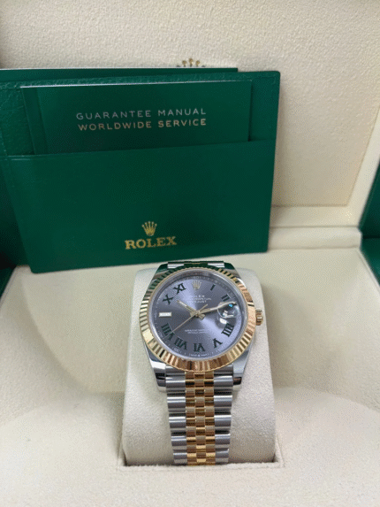 Super Clone Rolex Datejust 41 with Wimbledon Dial, Two-Tone Yellow Gold & Steel – Ref# 126333