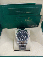 Super Clone Rolex Datejust 41 with Black Dial, White Gold Fluted Bezel, and Oyster Bracelet – Ref# 126334